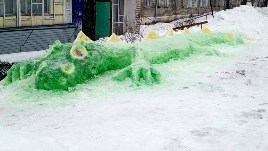 9-метрового дракона слепили в Рудничном. Собрали снежные шедевры жителей Кирова и области 